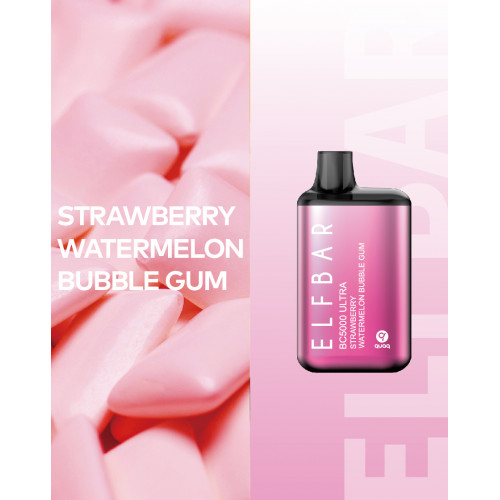 Электронная сигарета Эльф Бар 5000 затяжек Клубника Арбузная Жвачка (Elf Bar BC5000 Strawberry Watermelon Bubble Gum)